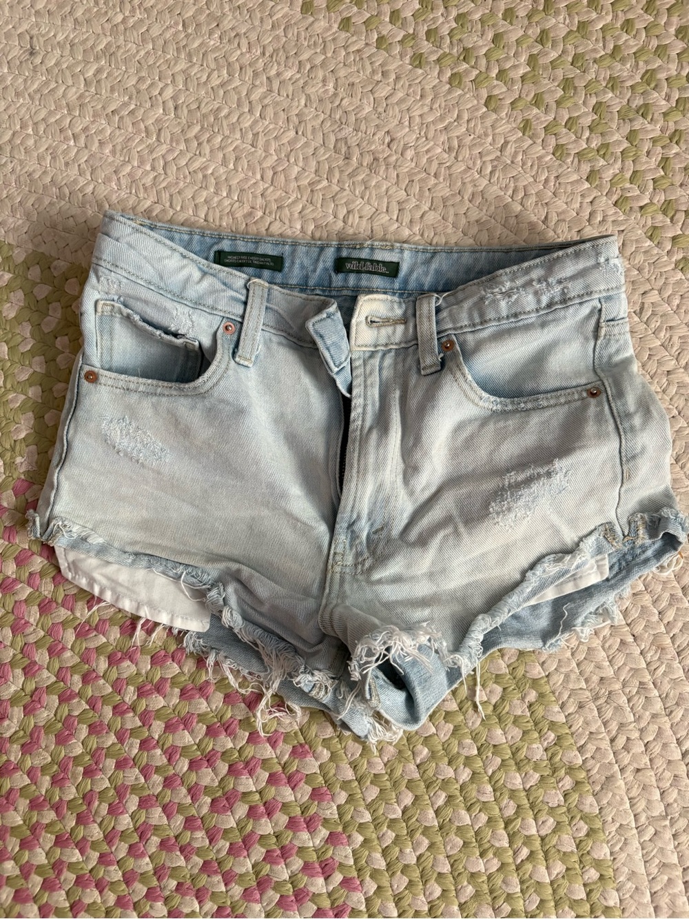 Light Wash Denim Women's Distressed Cutoff Shorts